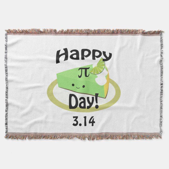 Cute Happy Pi Day Throw Blanket (Front)