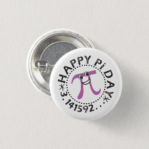 Cute Happy Pi Day © - Wearable Pi Day Gift 3 Cm Round Badge
