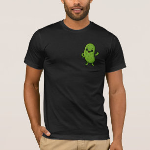 Cute Happy Pickle Kawaii Cartoon - Personalizable T-Shirt