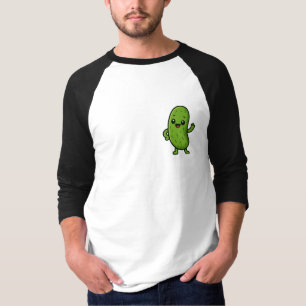Cute Happy Pickle Kawaii Cartoon - Personalizable T-Shirt