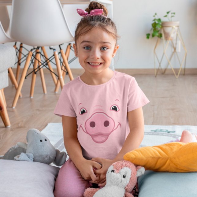 Cute Happy Pink Pig Face T-Shirt