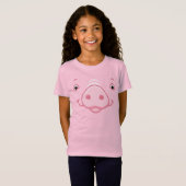 Cute Happy Pink Pig Face T-Shirt (Front Full)
