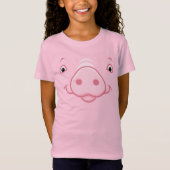 Cute Happy Pink Pig Face T-Shirt (Front)