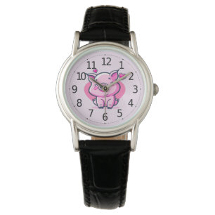 Cute Happy Pink Pig Hearts Valentine Inspired Watch