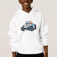 Cute happy police car cartoon illustration