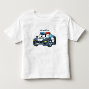 Cute happy police car cartoon illustration toddler T-Shirt
