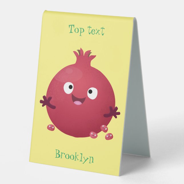 Cute happy pomegranate fruit cartoon (Front)