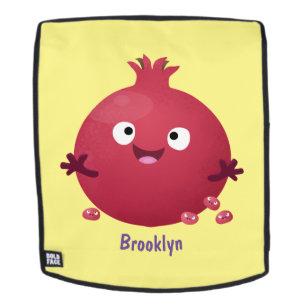 Cute happy pomegranate fruit cartoon backpack
