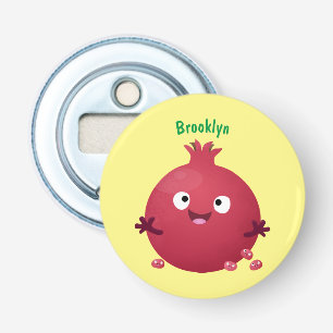 Cute happy pomegranate fruit cartoon bottle opener