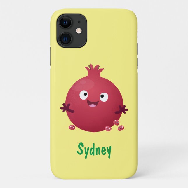 Cute happy pomegranate fruit cartoon Case-Mate iPhone case (Back)