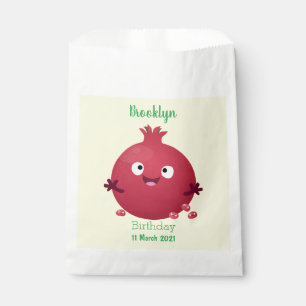 Cute happy pomegranate fruit cartoon favour bag