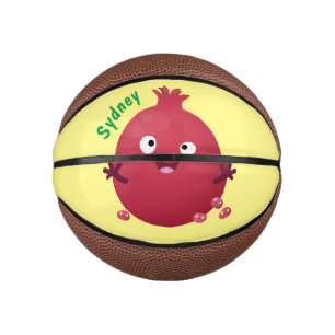 Cute happy pomegranate fruit cartoon mini basketball