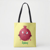 Cute happy pomegranate fruit cartoon