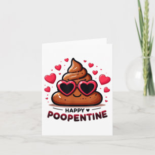 Cute Happy Poopentine Love Poop Cartoon Valentines Card