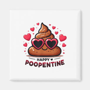 Cute Happy Poopentine Love Poop Cartoon Valentines Magnet
