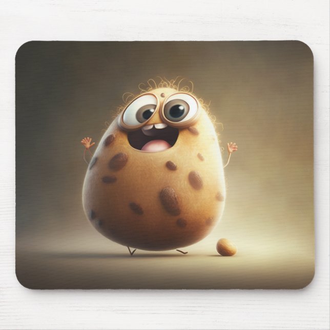 Cute Happy Potato happy cartoon illustration Mouse Pad (Front)