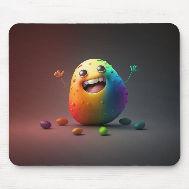 Cute Happy Potato happy cartoon illustration Mouse Pad (Front)
