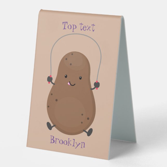 Cute happy potato jumping rope cartoon (Front)