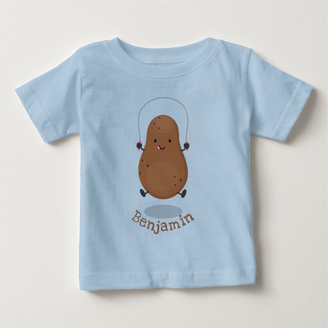 Cute happy potato jumping rope cartoon baby T-Shirt (Front)
