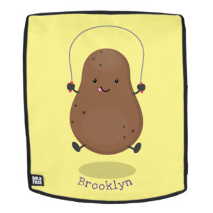 Cute happy potato jumping rope cartoon backpack