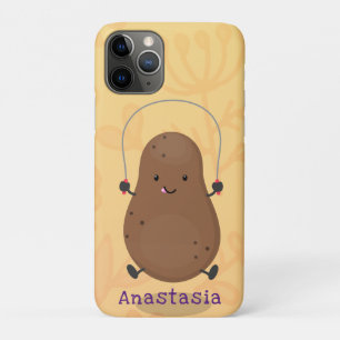 Cute happy potato jumping rope cartoon iPhone 11 pro case