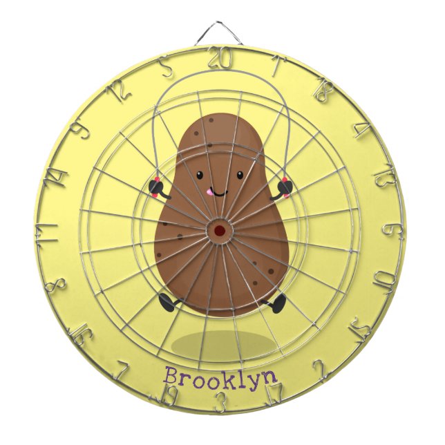 Cute happy potato jumping rope cartoon dartboard (Front)