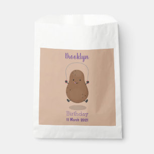Cute happy potato jumping rope cartoon favour bag