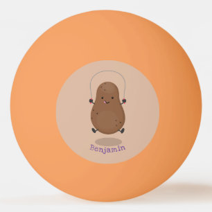 Cute happy potato jumping rope cartoon ping pong ball