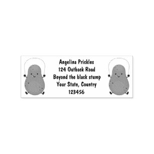 Cute happy potato jumping rope cartoon rubber stamp