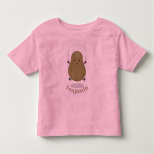 Cute happy potato jumping rope cartoon toddler T-Shirt