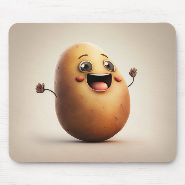 Cute Happy Potato Mouse Pad (Front)