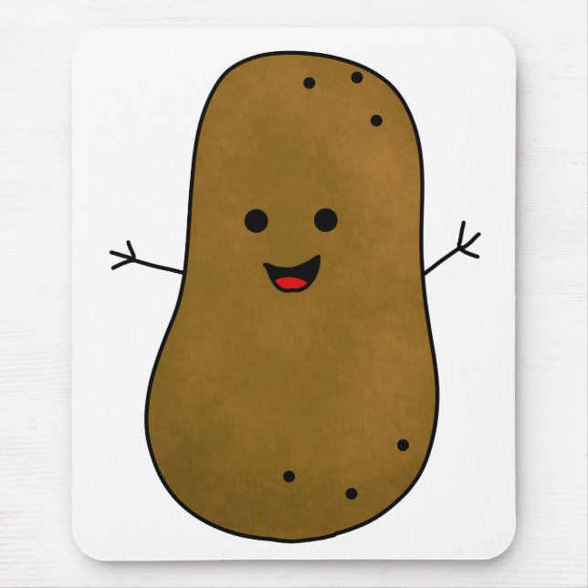Cute Happy Potato Mouse Pad (Front)