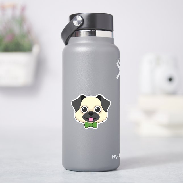 Cute Happy Pug Dog with Papillon (HydroFlask)