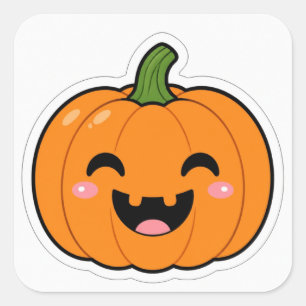Cute Happy Pumpkin Halloween Sticker - Spooky Seas