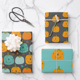 Cute Happy pumpkin Halloween  Wrapping Paper Sheet