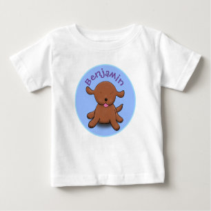 Cute happy puppy dog blue cartoon illustration baby T-Shirt