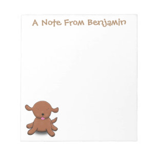 Cute happy puppy dog cartoon illustration notepad