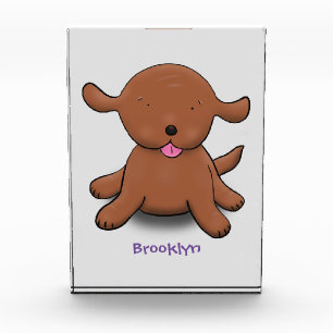 Cute happy puppy dog cartoon illustration photo block