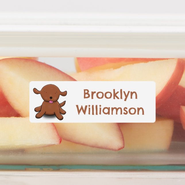 Cute happy puppy dog cartoon personalised (Affixed)