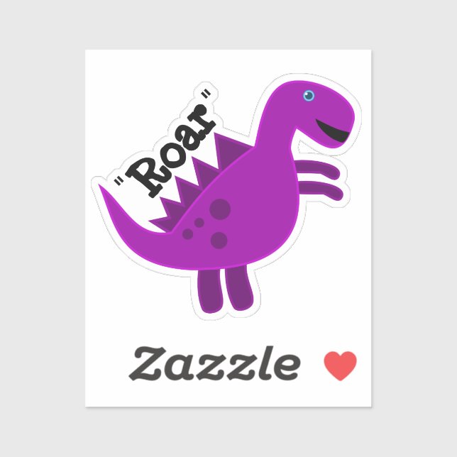 Cute Happy Purple Dinosaur Roar (Sheet)