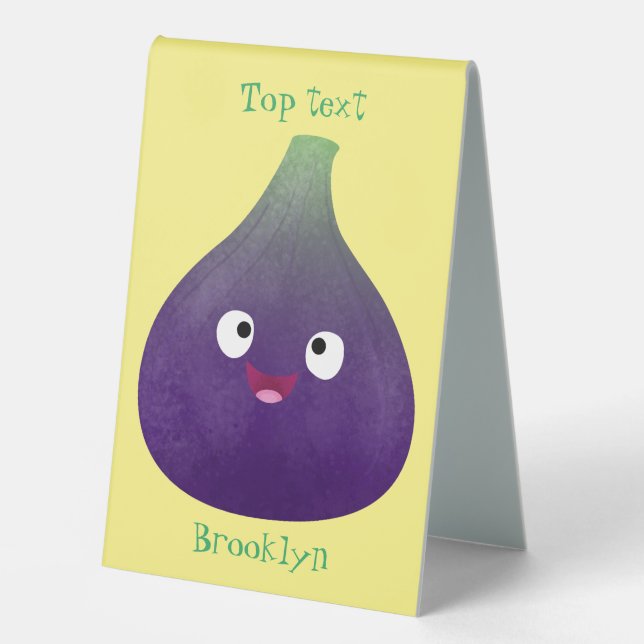 Cute happy purple fig fruit cartoon (Front)