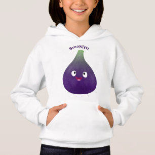 Cute happy purple fig fruit cartoon