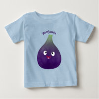 Cute happy purple fig fruit cartoon