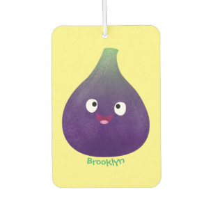 Cute happy purple fig fruit cartoon  car air freshener