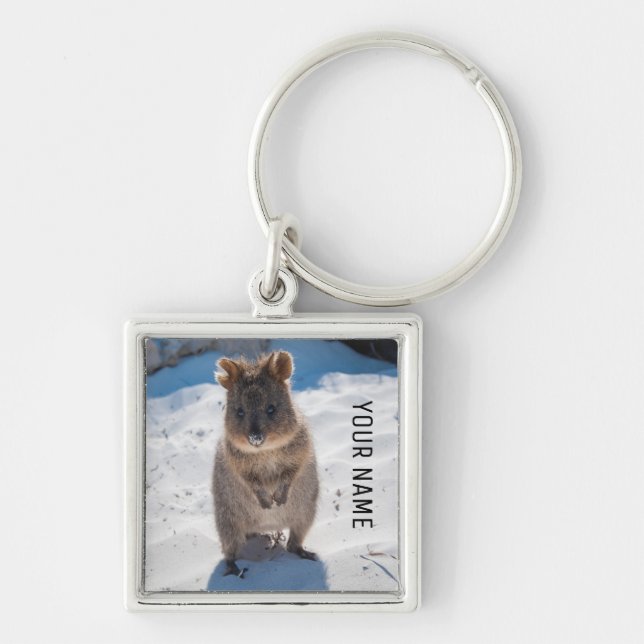 Cute & Happy Quokka Beach Animal Australia Key Ring (Front)