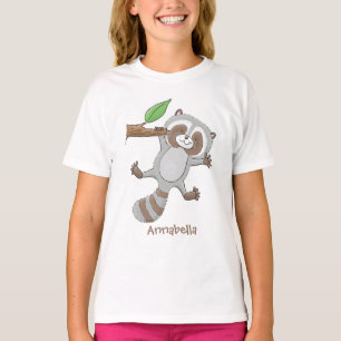 Cute happy racoon baby cartoon illustration T-Shirt