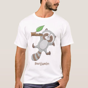 Cute happy racoon baby cartoon illustration T-Shirt