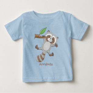 Cute happy racoon baby cartoon illustration T-Shirt