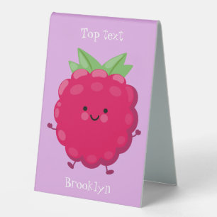 Cute happy raspberry cartoon illustration