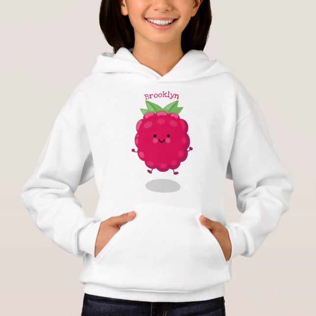 Cute happy raspberry cartoon illustration (Front)